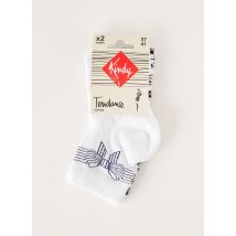 KINDY - Chaussettes blanc en coton pour femme - Taille 41 - Modz