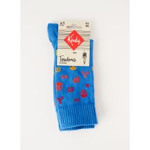 KINDY - Chaussettes bleu en coton pour homme - Taille 46 - Modz