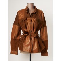 MKT STUDIO - Veste casual marron en cuir de chèvre pour femme - Taille 40 - Modz