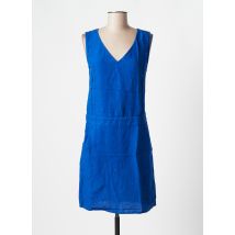 ONE STEP - Robe mi-longue bleu en lin pour femme - Taille 36 - Modz