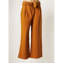 FRNCH - Pantalon large marron en coton pour femme - Taille 40 - Modz