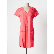 ESPRIT DE LA MER - Robe mi-longue rose en lin pour femme - Taille 38 - Modz
