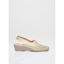 LUXAT - Sandales/Nu pieds beige en cuir pour femme - Taille 38 1/2 - Modz
