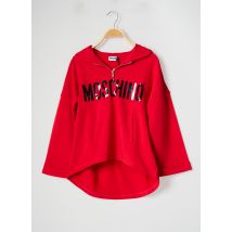 MOSCHINO - Sweat-shirt à capuche rouge en coton pour fille - Taille 10 A - Modz