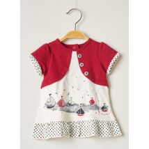 ELLE EST OU LA MER - Robe mi-longue blanc en coton pour fille - Taille 3 M - Modz