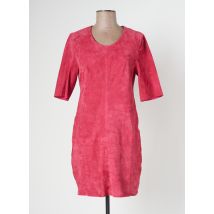 ROSE GARDEN - Robe courte rose en cuir de chèvre pour femme - Taille 40 - Modz