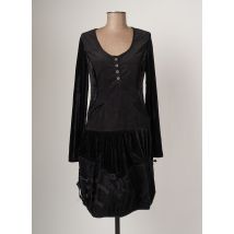 ARELINE - Robe mi-longue noir en coton pour femme - Taille 38 - Modz