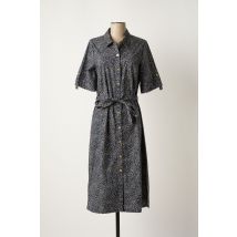 ÉTYMOLOGIE - Robe mi-longue bleu en coton pour femme - Taille 38 - Modz