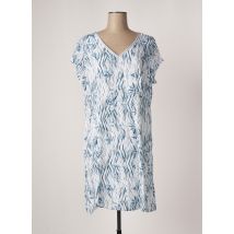PAUSE CAFE - Robe mi-longue bleu en viscose pour femme - Taille 44 - Modz