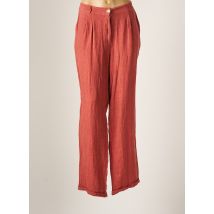 LAUREN VIDAL - Pantalon droit rose en lin pour femme - Taille 46 - Modz