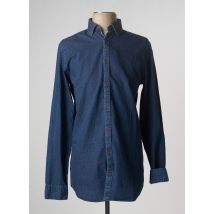 CAMBRIDGE - Chemise manches longues bleu en coton pour homme - Taille S - Modz