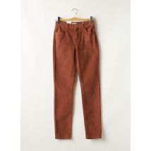 KANOPE - Pantalon slim marron en coton pour femme - Taille 34 - Modz