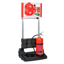 SafetyHub Fire Post with Sign Board & Fire Extinguisher Stand
