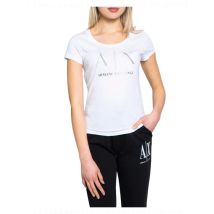 Armani Exchange Damen T-Shirt Weiß Baumwolle A Logo, Größe XL