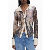 Desigual Damen Langarmshirt Beige 25WWTK26_BE6110, Größe XS