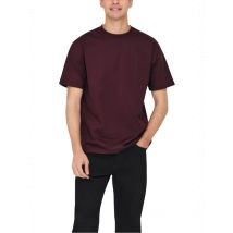 Only & Sons Herren T-Shirt Bordeaux 496355, Größe XL