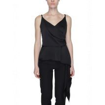 Silence Elegance V-Ausschnitt Top Schwarz 100% Polyester Dam, Größe S
