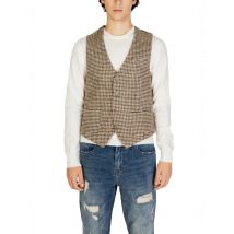 Gianni Lupo Herren Herbstweste Beige, Größe XL