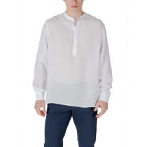 Antony Morato Herrenhemd Frühling Sommer Weiß Lyocell Leinen, Größe 52