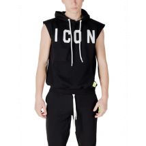 Icon Frühlings-Sommer Fleece Hoodie Herren Schwarz, Größe XS
