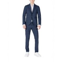 Mulish Moderner Herrenanzug Blau Kariert für Frühling/Sommer, Größe 56