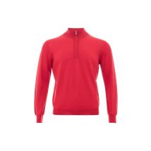 Elegant Crimson Wool T-Shirt for Men