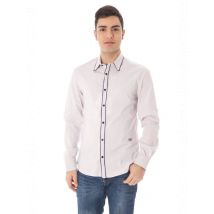 Costume National Rosa Langarmhemd mit Italienerkragen, Größe 48