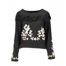 BLUGIRL Eleganter Schwarzer Pullover mit Stickerei, Größe XS