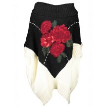 BLUGIRL Elegance Rollkragenpullover mit Blüten und V-Ausschn, Größe S