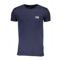 Cavalli Class Kurzes Baumwollshirt Blau, Größe S