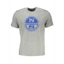North Sails Graues Kurzarmshirt mit Meeresmotiv, Größe S