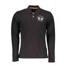 Elegantes Sportpolo von LA MARTINA in Schwarz mit Sticklogo, Größe XL