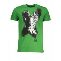 Cavalli Class Grün Leopard Tiger TShirt, Größe L