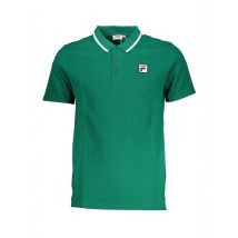 Fila Grün Polo Shirt mit Weißem Kragen, Größe S