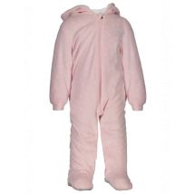 Chenille Kapuzenstrampler mit Reißverschluss und Logodetails, Größe 0-3M