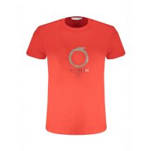 Trussardi Rundhals T-Shirt mit Logo-Aufdruck in Rot, Größe XL