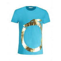 Teal Logo TShirt mit Rundhals und Aufdruck, Größe XL
