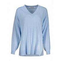 Kontrastpullover V-Ausschnitt mit Logo, Größe XS