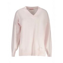Pullover mit V-Ausschnitt und Kontrastdetails, Größe XS