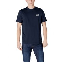Ea7 Komfort T-Shirt Herbst/Winter - Blau, Kurzarm, 100% Baum, Größe XL