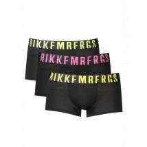 Bikkembergs Fluoboxer Tri-Pack Elastisch Pink Grün Gelb Logo, Größe XL