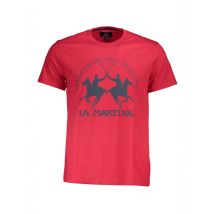 LaMartina Rotes Kurzarm TShirt Normale Passform Logo, Größe XL