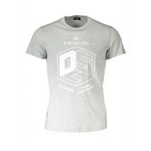 Diesel Kurzarmshirt Grau mit Logo Rundhals, Größe XL