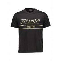 Plein Sport Kurzarmshirt Rundhals Logo Schwarz, Größe L