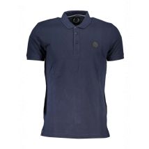 Gian Marco Venturi Poloshirt Blau 3 Knöpfe Logo Applikation, Größe XL