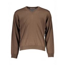 ROMEO GIGLI Pullover Braun V-Ausschnitt Langarm, Größe M