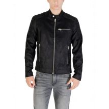 Herbst Winter Kunstleder Sakko Schwarz 488233, Größe XL