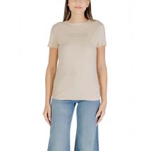 Guess Active Guess Damen TShirt Herbst Winter Beige mit Stra, Größe L