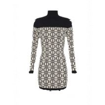 Elisabetta Franchi Herbstkleid Bunt Geometrisch Langarm von, Größe 40_IT