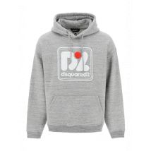 Dsquared Herren Fleece Hoodie Grau Herbst Winter Sweatshirt, Größe M